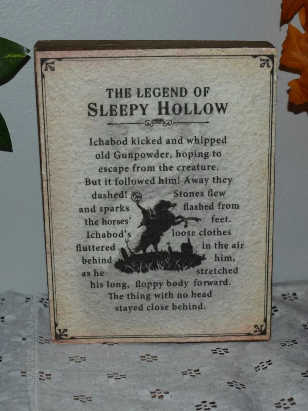The Legend Of Sleepy Hollow Headless Horseman Plaque Sign Gothic Halloween Decor